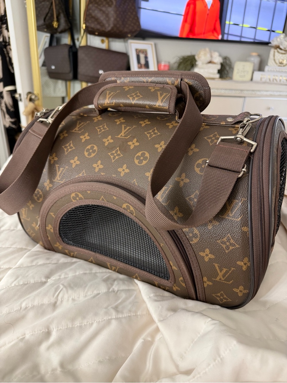 Louis Vuitton Brown Monogram Pet Carrier Tote